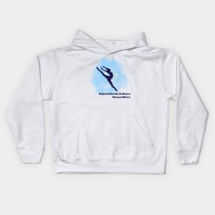 Reject Hustle Culture - Dance More (Blue/Female Silhouette) Kids Hoodie